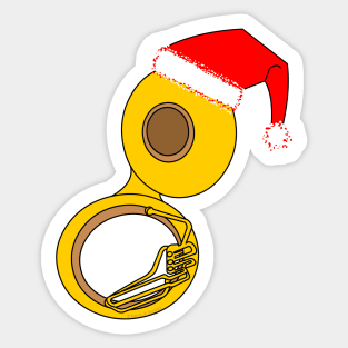 Santa Hat Tuba Sticker